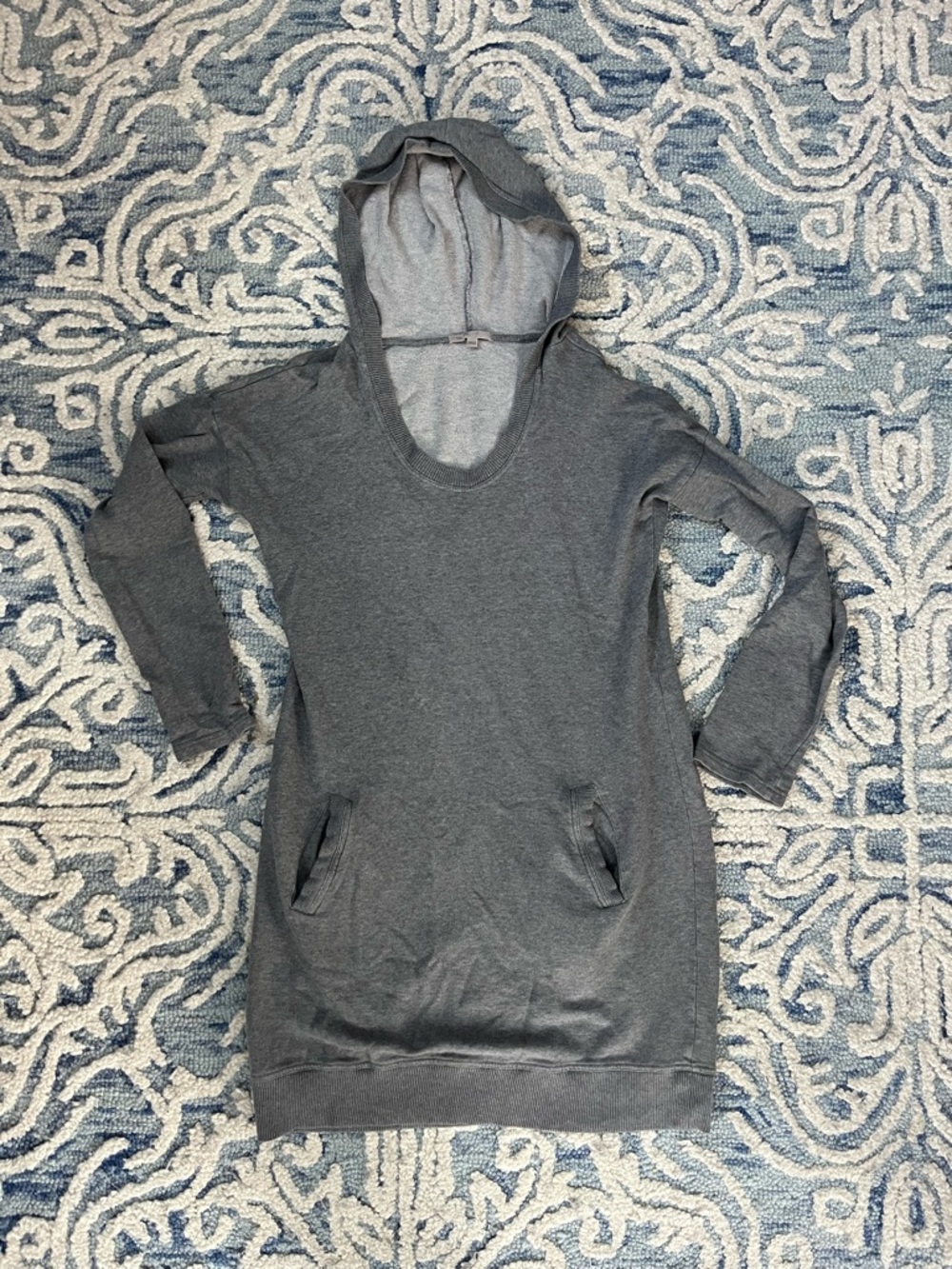 EUC GAP Gray Hooded Sweatshirt Dress - French Terry - Women’s Size Medium Tall